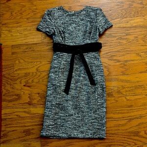Calvin Klein Textured Black and Gray Dress